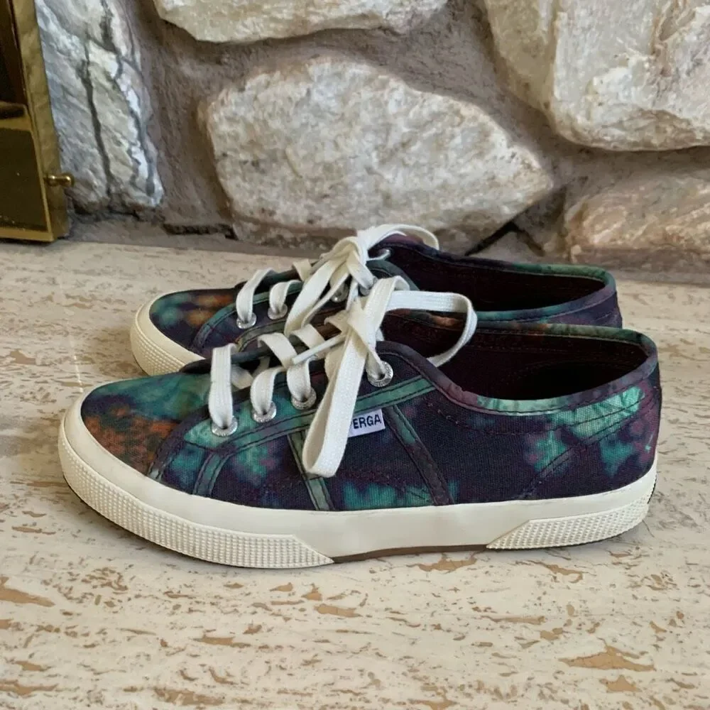 Womens Superga tie dye cotu 2750 canvas sneakers size 6.5 (37)
